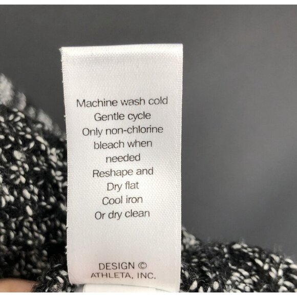 Athleta Oversized Knit Hooded Sweater Poncho XL Gray Merino Wool Blend Dolman - Picture 5 of 7